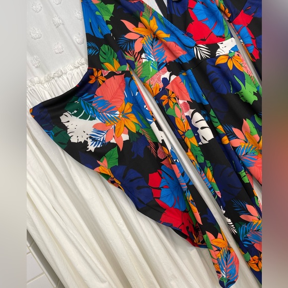 Winter Women 1X Jumpsuits V-Neck Full Flare Sleeve Print - Picture 3 of 7